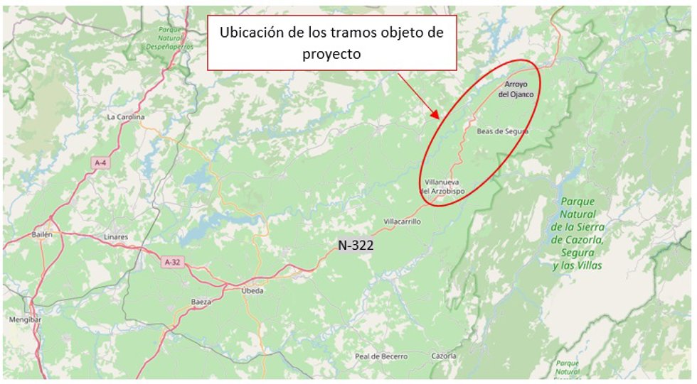 Ubicación de los tramos.
