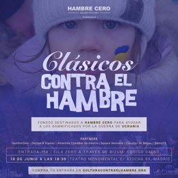 Cartel anunciador del concierto Hambre Cero.