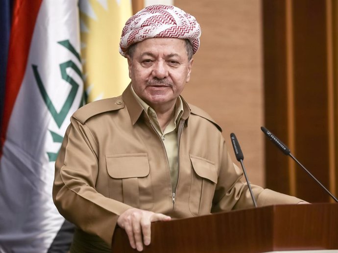 Archivo - FILED - 23 September 2016, Iraq, Erbil: Masoud Barzani, leader of the Kurdistan Democratic Party, speaks during a press conference. Photo: Michael Kappeler/dpa