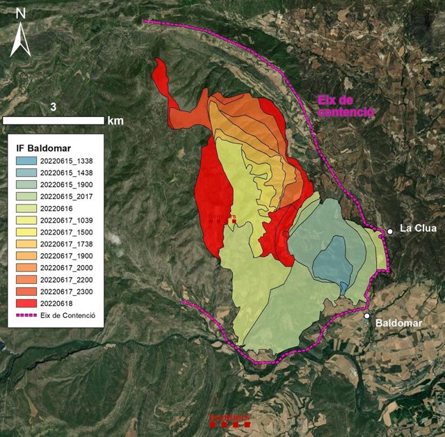 Imatge de l'incendi d'Artesa de Segre (Lleida)