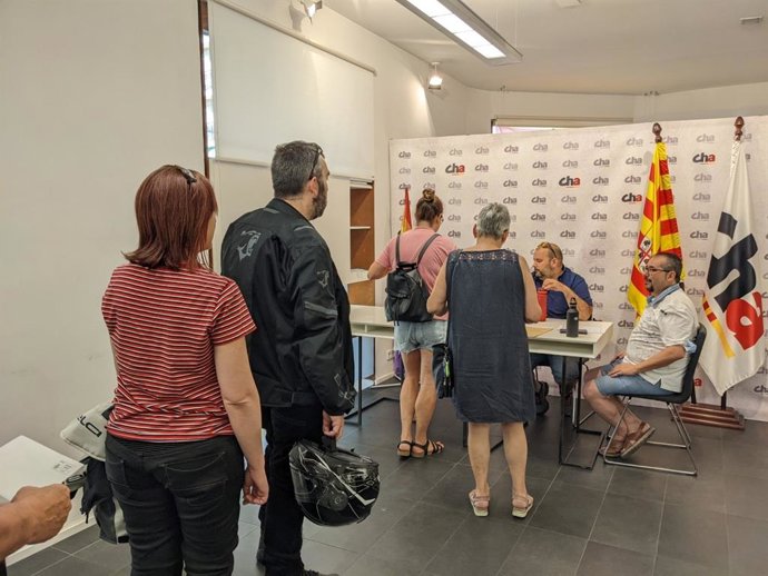 Los militantes de CHA eligen en primarias los acompañantes de Soro y  Palacín en las listas de Zaragoza y Huesca para las elecciones autonómicas de 2023.