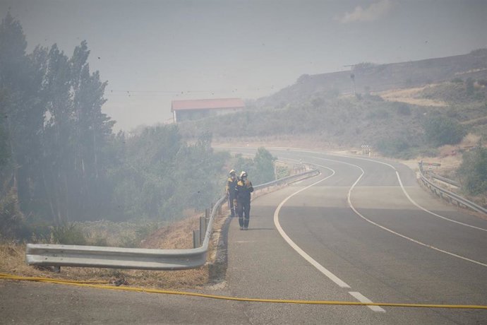 Incendio en la zona de Ujué.