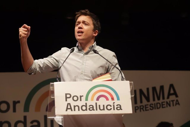 El portavoz de Más País, Íñigo Errejón, en  un acto electoral de campaña para los comicios autonómicos del próximo día 19 a 12 de junio del 2022 en Málaga (Andalucía, España)