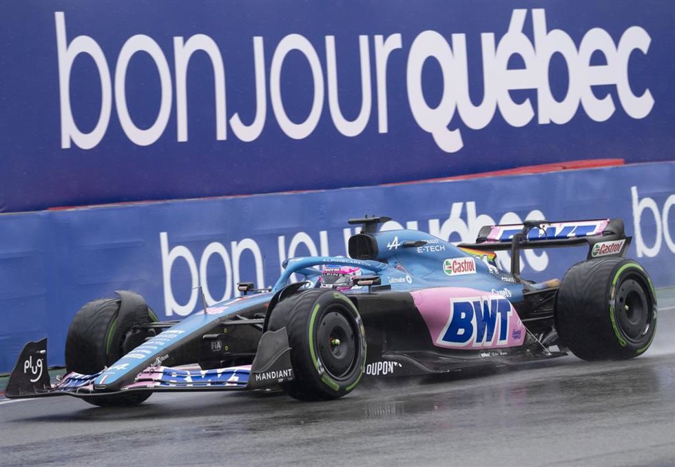 Fernando Alonso, a los mandos de su Alpine, en el GP de Canadá