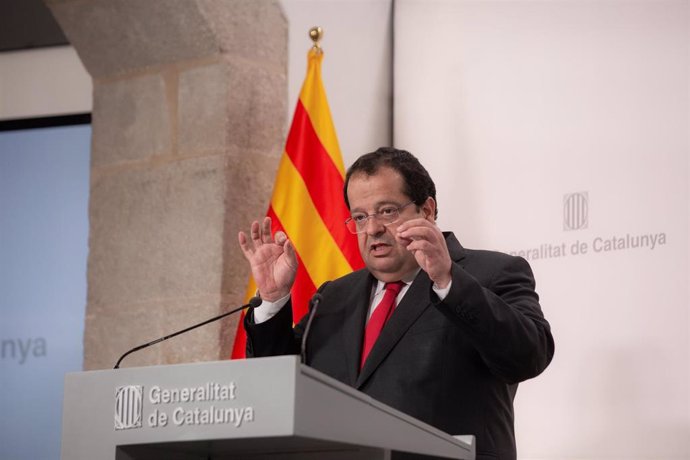 El conseller de Interior de la Generalitat, Joan Ignasi Elena, durante una rueda de prensa tras el Consell Executiu semanal, a 14 de junio de 2022, en Barcelona, Catalunya (España). 