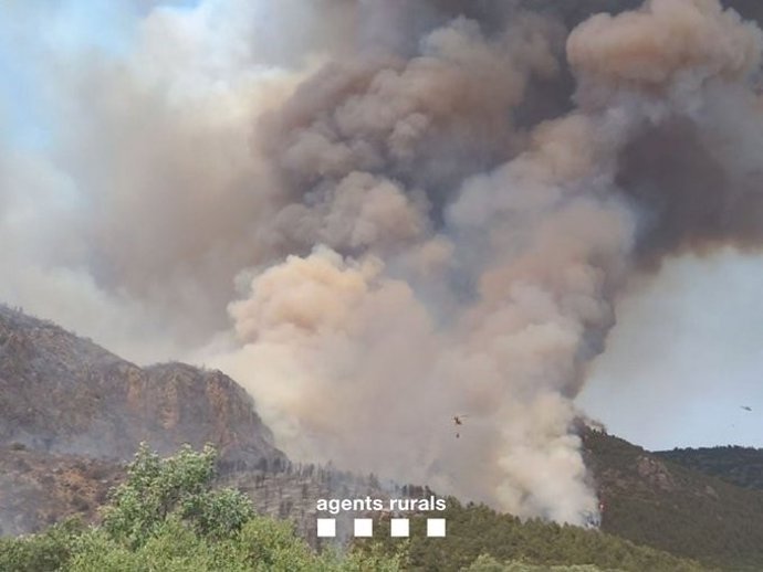 Incendio en Artesa de Segre (Lleida), el 15 de junio de 2022.