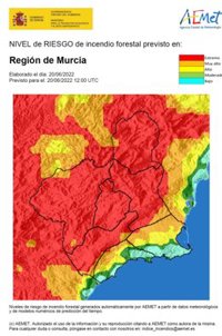 El nivel de riesgo de incendio forestal sigue siendo extremo en casi toda la Región