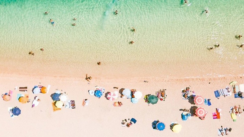 Imagen aéra de una playa