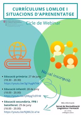 Archivo - Programa de los seminarios web organizados por la Conselleria de Educación y Formación Profesional.