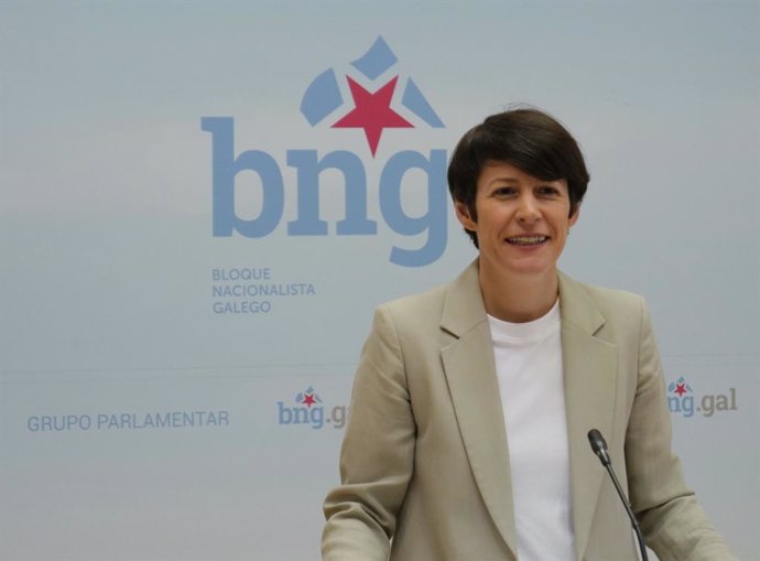 La portavoz nacional del BNG, Ana Pontón, en rueda de prensa