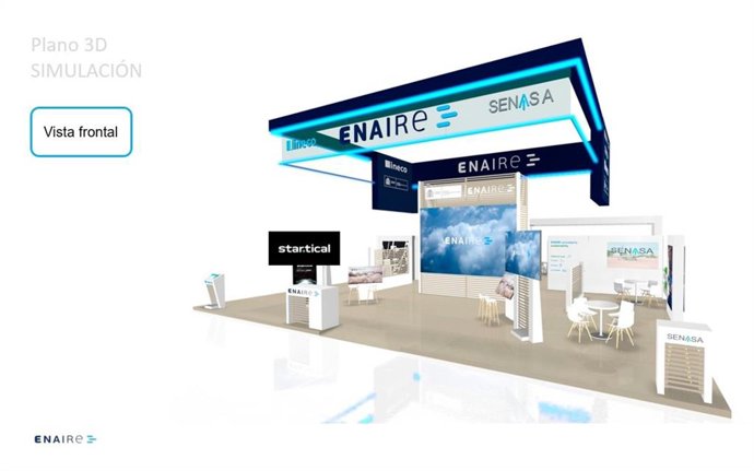 Simulación del stand de Enaire en el World ATM Congress.