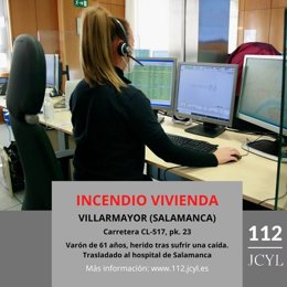 Gráfico elaborado por el 112 con datos del incidente en Villarmayor (Salamanca)