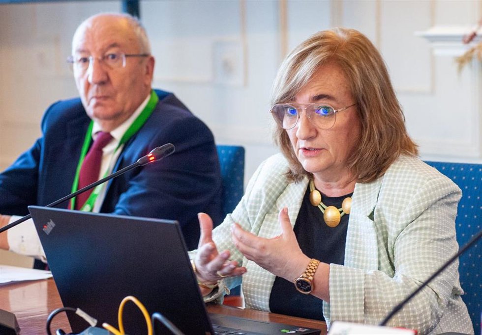 La presidenta de la AIReF, Cristina Herrero, en su intervención en el Curso de verano de la APIE en la Universidad Internacional Menéndez Pelayo (UIMP), en Santander