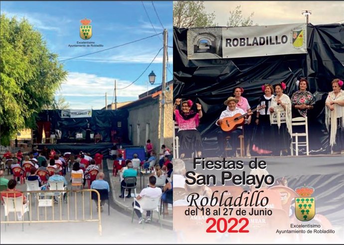 Cartel anunciador del programa de fiestas en honor a San Pelayo en Robladillo (Valladolid).