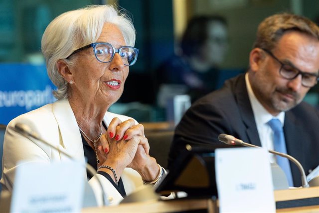 HANDOUT - 20 June 2022, Belgium, Brussels: Christine Lagarde, President of the European Central Bank (ECB) attends the ECON committee - Monetary Dialogue at the European Parliament. Photo: Alexis Haulot/EU Parliament/dpa - ATTENTION: editorial use only an