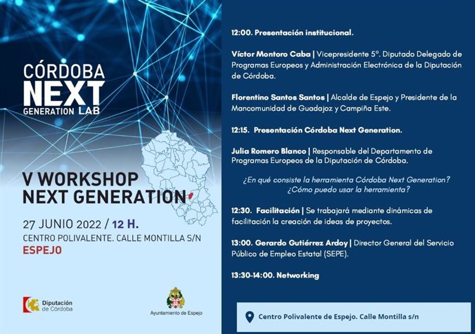 Programación del V 'Workshop Córdoba Next Generation'.