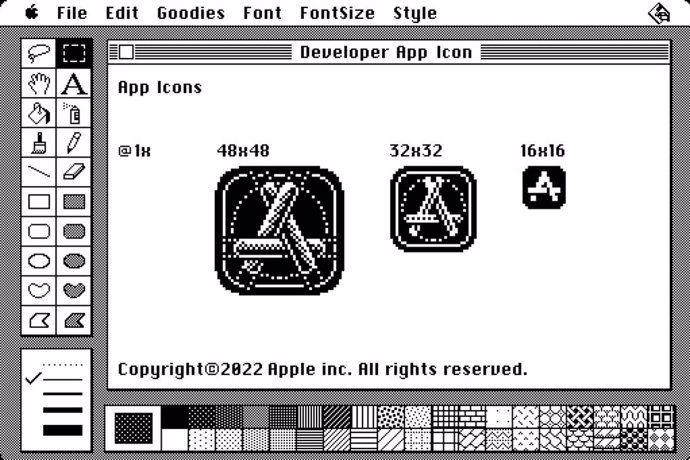 Icono de la App Store con técnica 'pixel art'