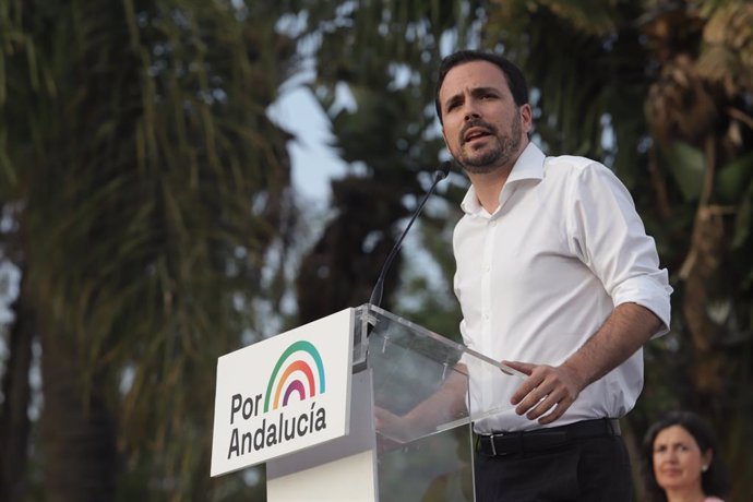 El titular de Consum, Alberto Garzón, en el tancament de la campanya electoral per als comicis autonmics del prxim dia 19 a Mlaga a 17 de juny del 2022