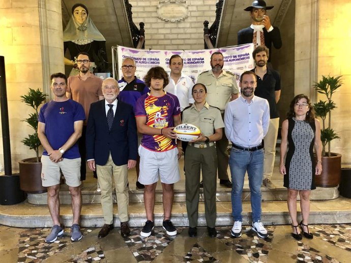 Presentación del Campeonato de España de Rugby en el vestíbulo de Cort.
