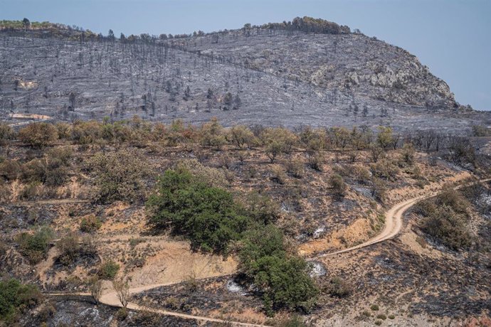 Vista general de Artesa de Segre tras el incendio, a 19 de junio de 2022, en Artesa de Segre