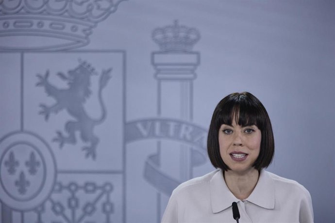La ministra de Ciencia e Innovación, Diana Morant, comparece tras la reunión del Consejo de Ministros, en el Palacio de La Moncloa, a 14 de junio de 2022, en Madrid (España). 