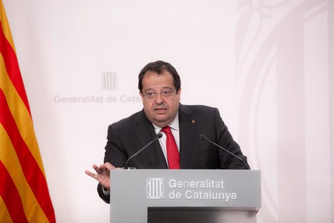 El conseller de Interior de la Generalitat, Joan Ignasi Elena, durante una rueda de prensa tras el Consell Executiu semanal, a 14 de junio de 2022, en Barcelona, Catalunya (España). 