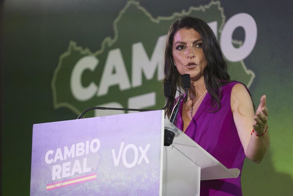 La candidata de Vox a la presidencia de la Junta de Andalucía, Macarena Olona.