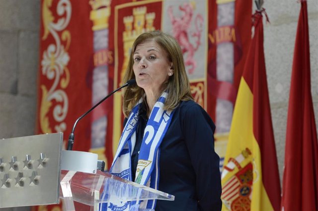 Archivo - ?María Victoria Pavón durant un acto como presidenta del CD Leganés