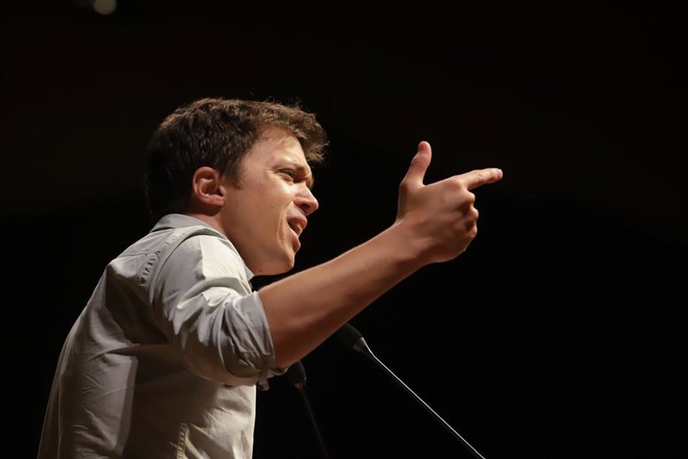 El portavoz de Más País, Íñigo Errejón, en un acto electoral de campaña para los comicios autonómicos del próximo día 19 a 12 de junio del 2022 en Málaga (Andalucía, España)