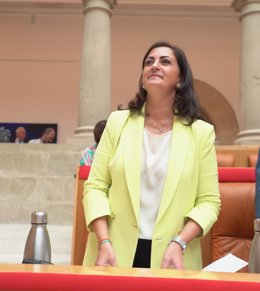 La presidenta del Gobierno riojano, Concha Andreu, en el Debate sobre el Estado de la Región