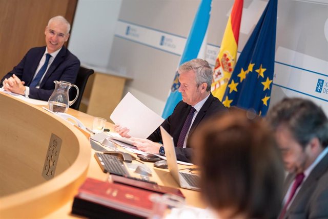 El presidente de la Xunta, Alfonso Rueda Valenzuela, preside la reunión del Consello de la Xunta. Edificio Administrativo de San Caetano, Santiago de Compostela, 23/06/22.