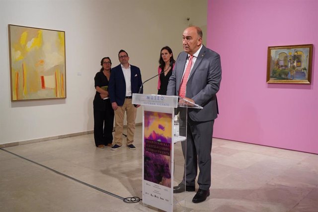 Presentación de la exposición sobre Sorolla y Esteban Vicente, en el Museo de Arte Contemporáneo de Segovia.