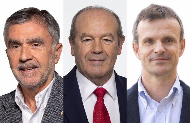 Iñaki Arechabaleta, Ricardo Barkala y Jon Uriarte, candidatos oficiales a la presidencia del Athletic Club en las elecciones del 24 de junio de 2022.