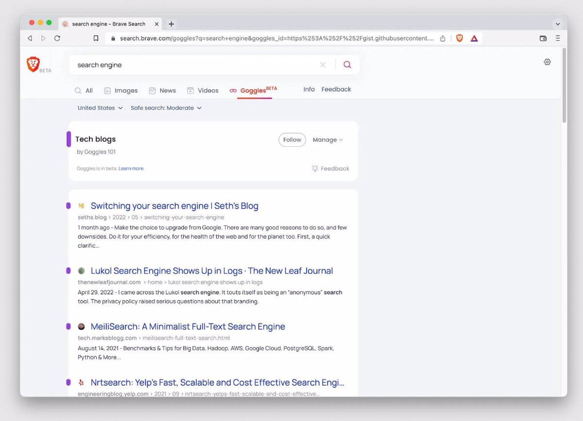 Brave Search allows you to customize and rearrange search results