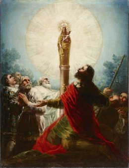 La obra 'Francisco de Goya:Aparición de la Virgen del Pilar al Apóstol Santiago y sus discípulos'