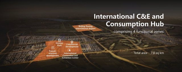 Planning map for the International C&E and Consumption Hub of the Beijing Daxing International Airport Economic Zone