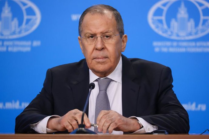 Archivo - FILED - 14 January 2022, Russia, Moscow: Russian Foreign Minister Sergey Lavrov speaks during a press conference in Moscow. Lavrov announced that Russia is seeking to hold an Iranian-Arab conference. Photo: -/Russian Foreign Ministry/dpa - ATT