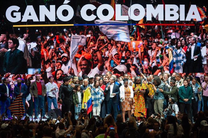 Noche electoral tras la victoria de Gustavo Petro