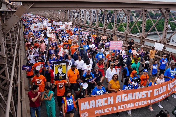 Protesta en Nueva York (EEUU) contra las armas, organizada por March For Our Lives.