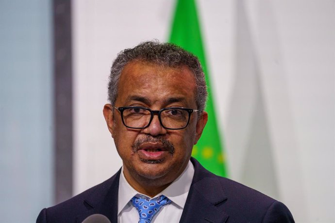 Archivo - FILED - 16 February 2022, Hessen, Marburg: Tedros Adhanom Ghebreyesus, Director General of the World Health Organization, speaks to the press. The chief of the World Health Organization called on pharmaceutical companies to lower their prices 