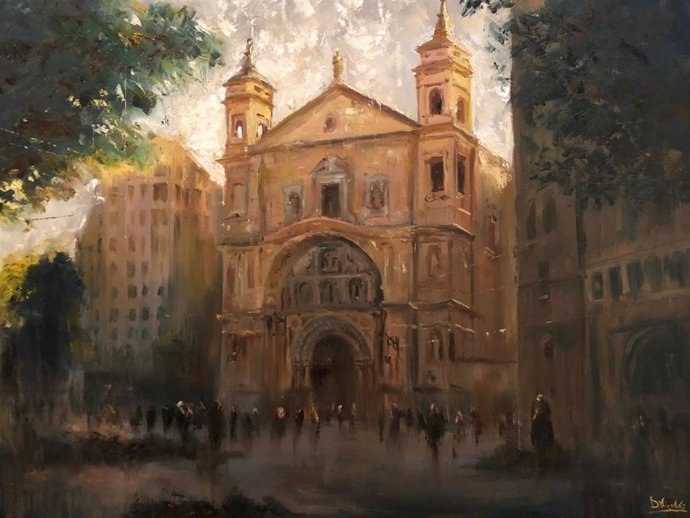 Obra ganadora del primer premio del concurso de pintura rápida al aire libre de la parroquia de Santa Engracia de Zaragoza, en la categoría de mayores de 14 años, cuyo autor es Diego Nicolás.