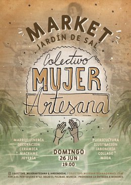 Cartel del mercadillo organizado por el Colectivo Mujer Artesana