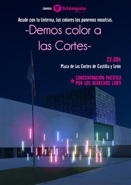 Cartel de la convocatoria para la concentración en las Cortes de Castilla y León este lunes 27 de junio