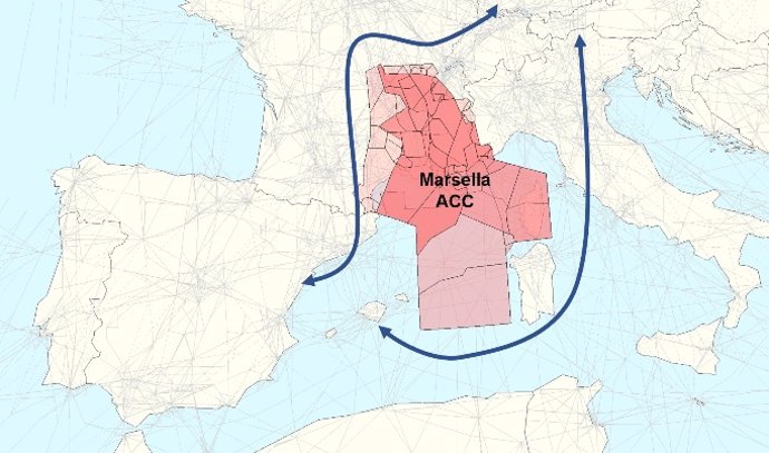 Enaire coordina medidas con Eurocontrol para mitigar el impacto de la huelga de control aéreo en Marsella.