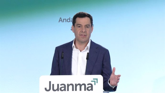 El presidente del PP-A, Juanma Moreno, interviene ante la Junta Directiva Autonómica de su partido, este viernes en Sevilla.