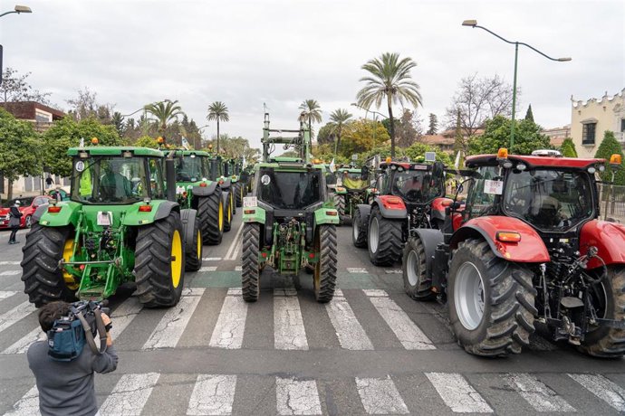 Archivo - Movilización de agricultores en Sevilla
