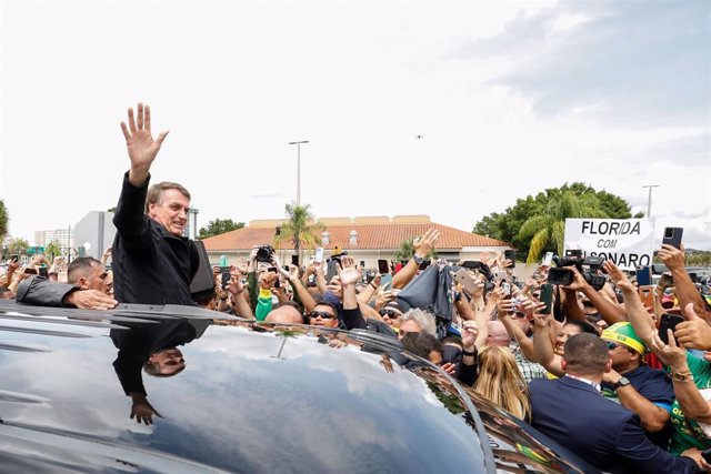 El presidente de Brasil, Jair Bolsonaro, a su paso por Orlando, Estados Unidos.