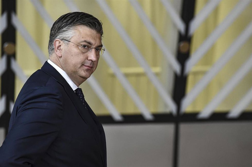 HANDOUT - 24 June 2022, Belgium, Brussels: Croatia's Prime Minister Andrej Plenkovic, arrives for the meeting on the second day of an EU Summit. Photo: Gaetan Claessens/European Council/dpa - ATTENTION: editorial use only and only if the credit mentione