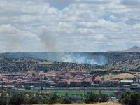 Declarado un incendio forestal en el campo de maniobras de la Academia de Infantería de Toledo