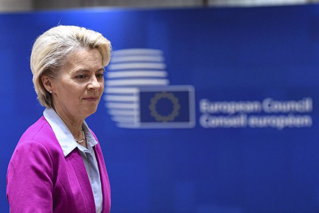 HANDOUT - 24 June 2022, Belgium, Brussels: Ursula von der Leyen, President of the European Commission, arrives for the second day of the European Union Leaders Summit at the European Council. Photo: Francois Lenoir/European Council/dpa - ATTENTION: editor